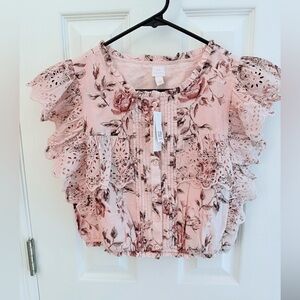 LoveShackFancy x Gap kids ruffle button front top XXL 14-16